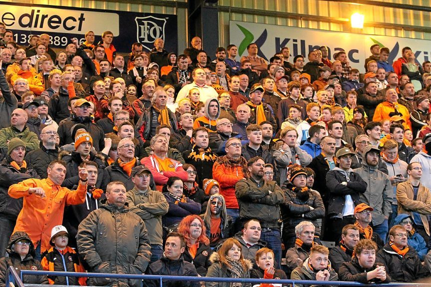 United fans watch on in despair as their team are relegated at the home of their fiercest rivals — Pat McCarron will be one of the hardy few still making the trip north to Inverness tonight.