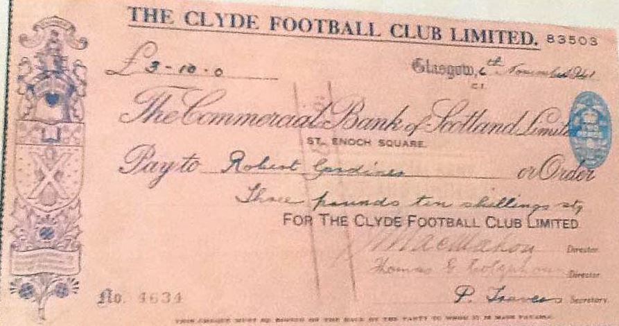 One of Bobby Gardiner’s uncashed cheques.