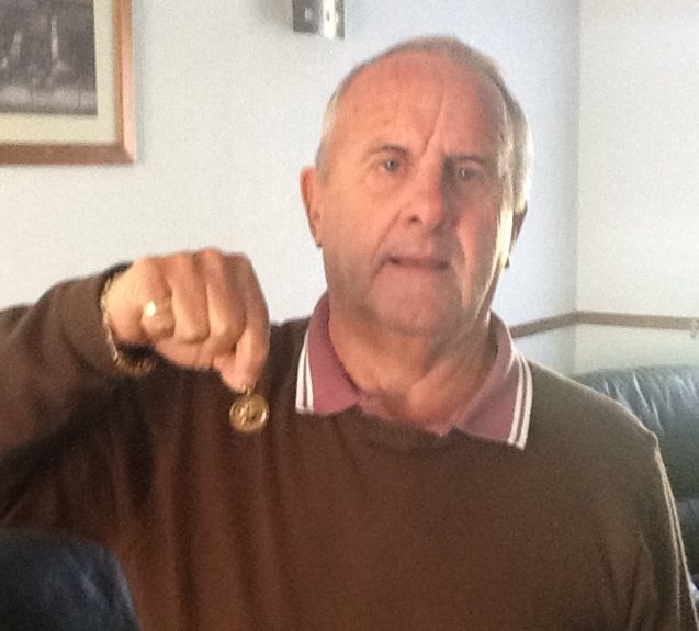 Tommy Allan with his uncle Jimmy’s medal.