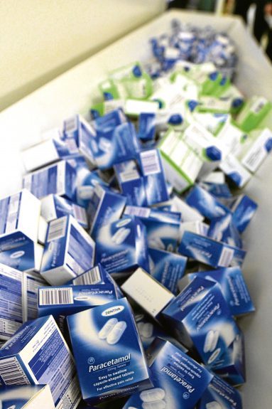 A pile of medication at Ninewells Hospital