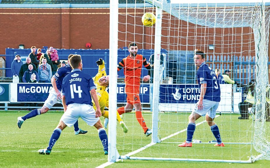 Mark Durnan opened the scoring at Palmerston during the Tangerines’ 4-1 Championship League win back in October.
