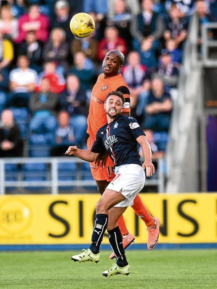 Dundee United defender William Edjenguele hopes to propel his side to victory over Falkirk.