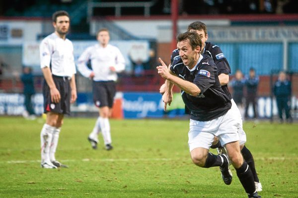 Neil McCann, playing as a trialist for Dundee in the Deefiant season, scored on his second debut against Raith Rovers