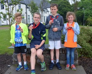 Children took part in the half marathon at the weekend. Picture Sara Bain. F24 Skye half marathon 3no SB