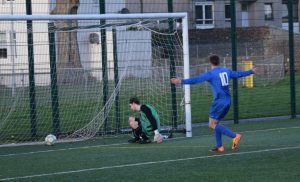 David Johnstone celebrates after his penalty shot makes it past the keeper. 50c47carradale08