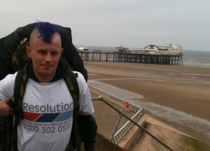 Sam setting off from Blackpool in May. NO_c49samdoyle03