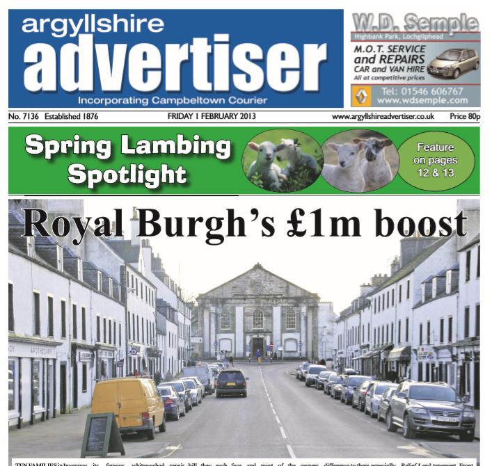 Argyllshire Advertiser PDF Archive 2013