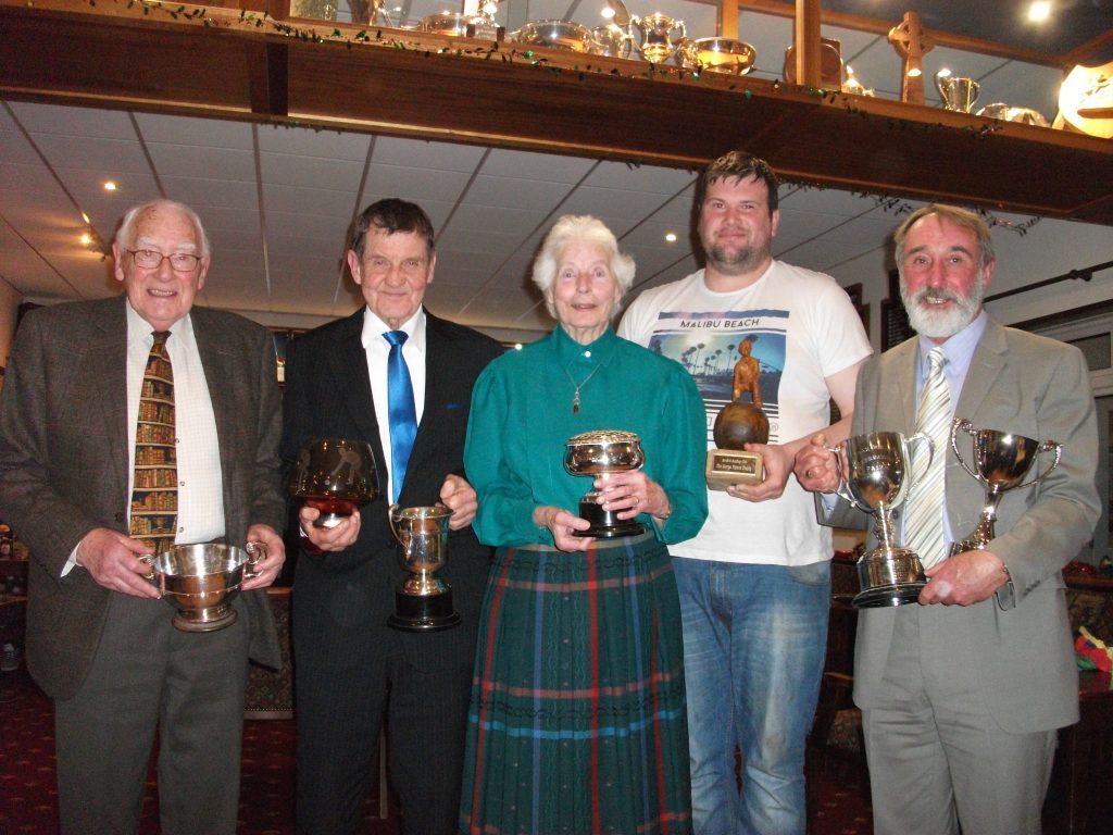 December - Trophy winners receive their awards at the Brodick Bowling Club's annual presentation of awards and dinner