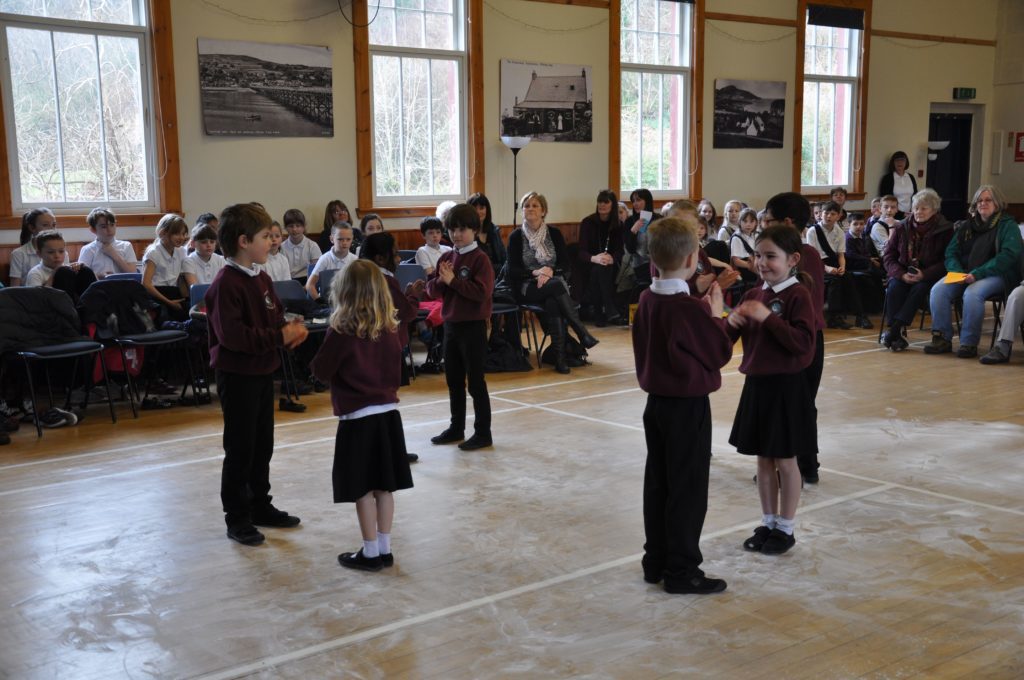 Whiting Bay Primary P1 to P3 pupils take part in the Scottish country dancing