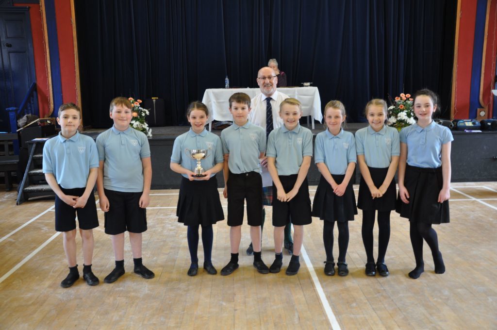 Brodick Primary pupils were the proud recipients of the Jean Marriott Trophy in the Scottish country dancing category
