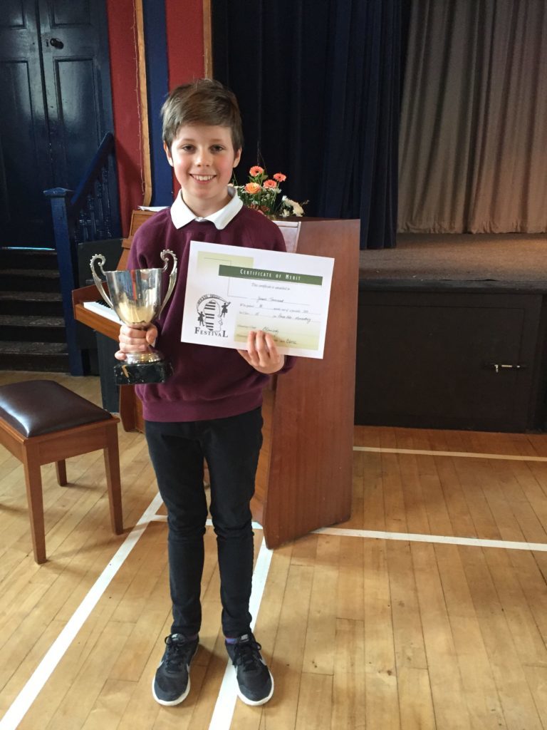 P7 Whiting Bay pupil Jesse Townsend won the Professor Alan Gemmel Cup in the piano solo elementary category