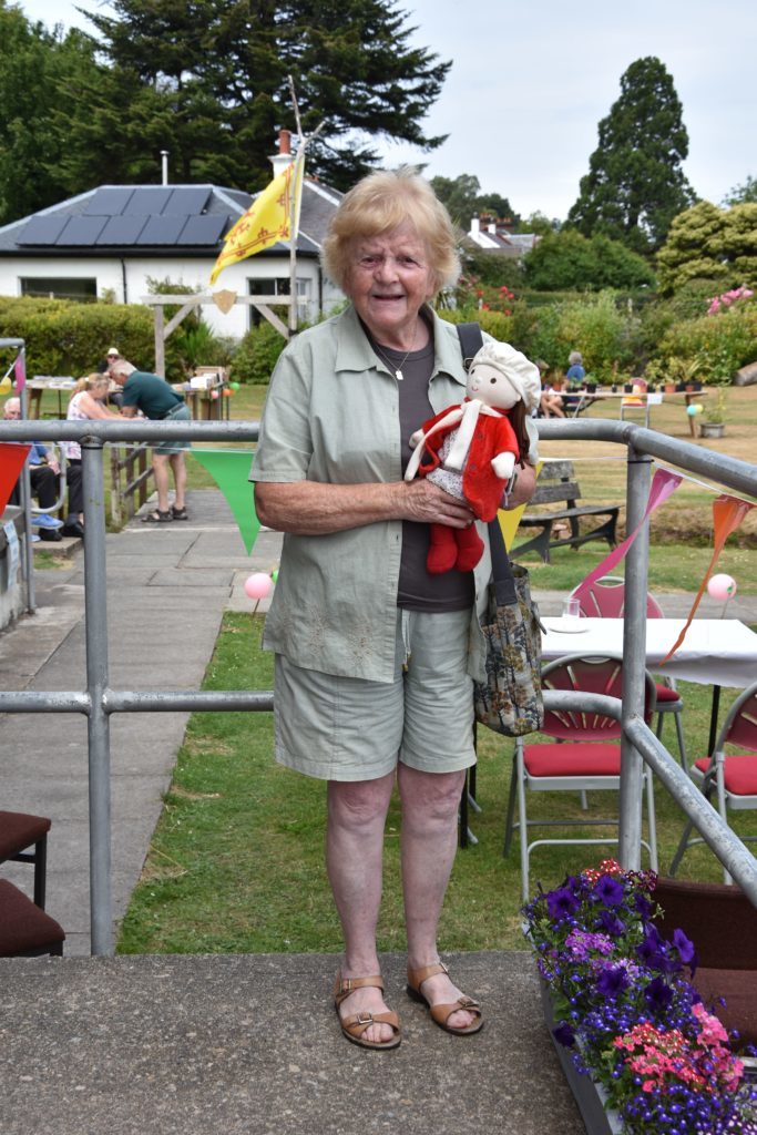 Elma Stevenson with the Silver Cross doll that she won for her great-great granddaughter Ella Griffin.