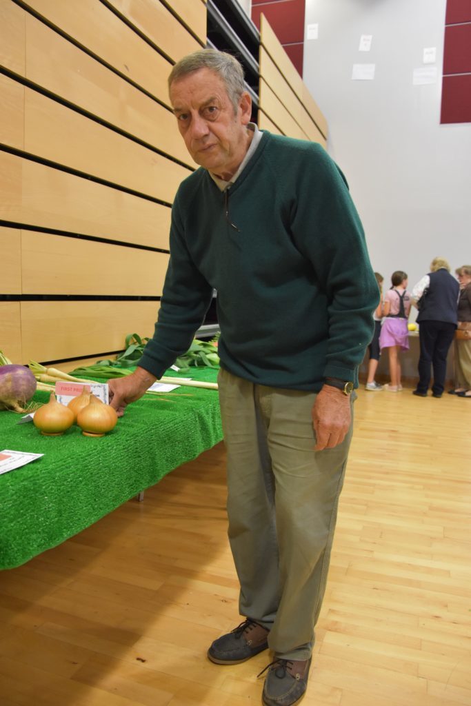 Perfectly formed and blemish free onions earned John O'Sullivan the Eric Gregory Cup for best onion exhibit.