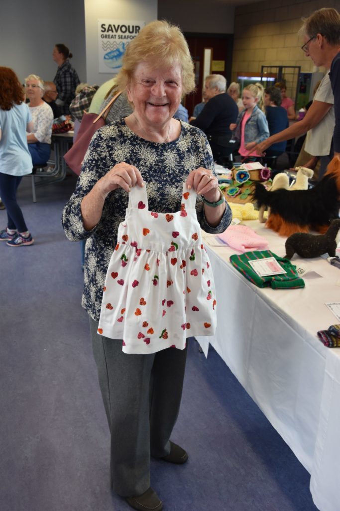 In the handcraft section Elma Stevenson received six first place winners including this baby garment made for her granddaughter.