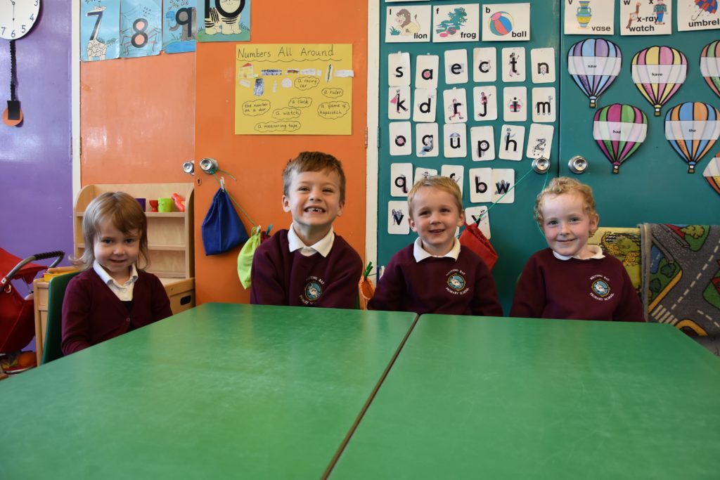 P1 pupils at Whiting Bay Primary.