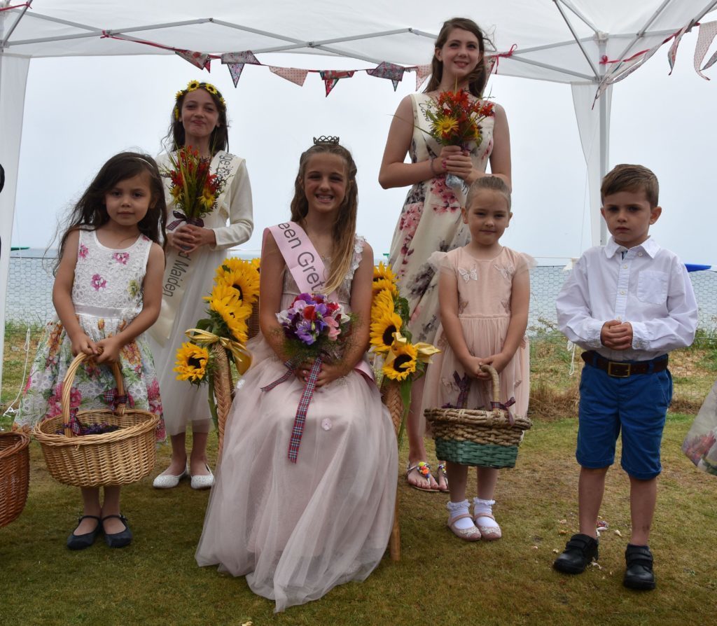 JULY - Newly crowned Lamlash Heather Queen Keira Willis and Bay Queen Greta Litton .