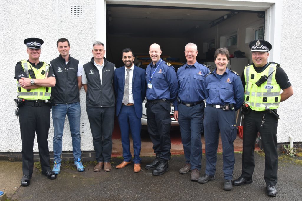 SEPTEMBER - Members of the Arran Mountain Rescue Team, Strathclyde Police and HM Coastguard received high praise during a visit from Cabinet Secretary Humza Yousaf.