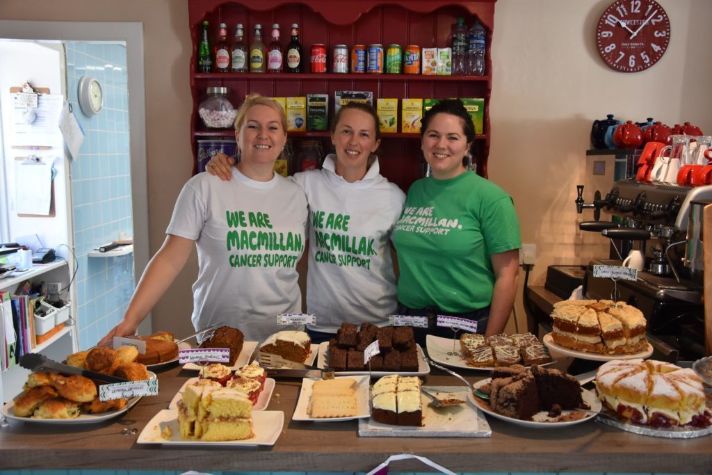 OCTOBER - Raising funds for cancer research, Eileen Gregg, Judith Ross and Lisa Nicolson hosted a charitable coffee morning at Cafe Rosaburn.