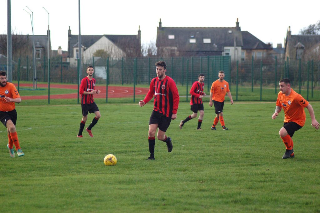 Ryan Armstrong who opened up the scoring for Arran continued in fine form throughout the game.