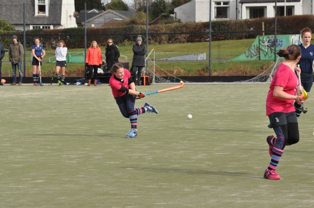 Jenny Stark powers the ball down the centre line.