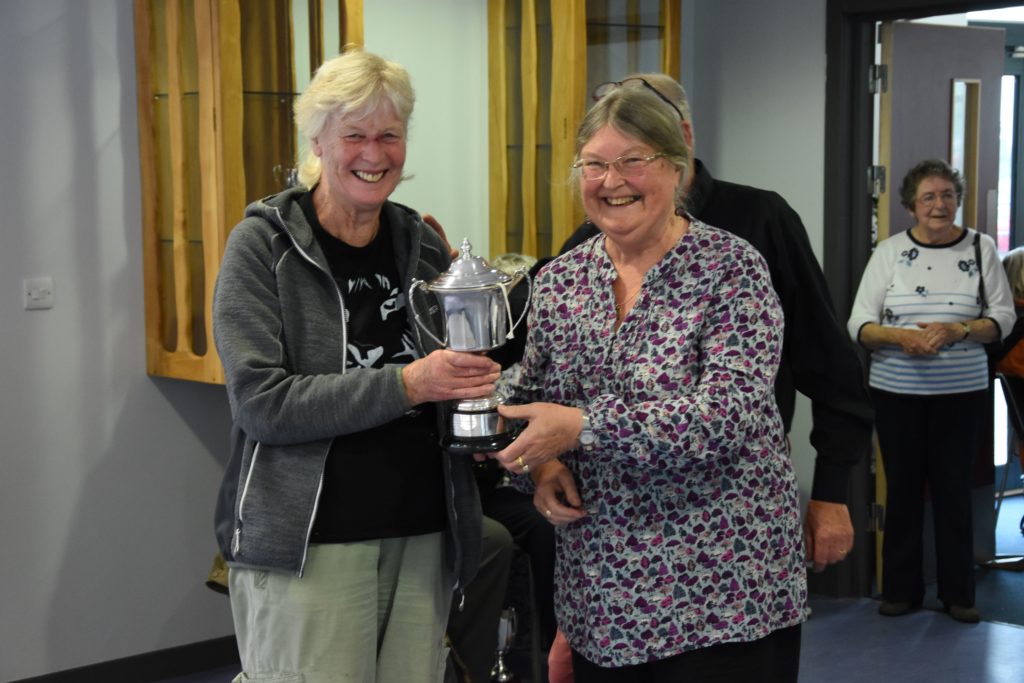Winner of the most prizes in the horticultural section, Sally Brookes with the Millennium Trophy.