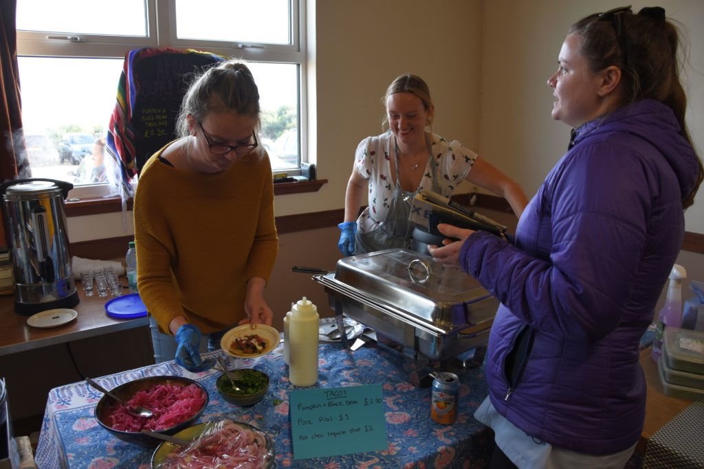 Jess Wallace and Beth Vipond of the Arran Supper Club do a roaring trade with their tacos.