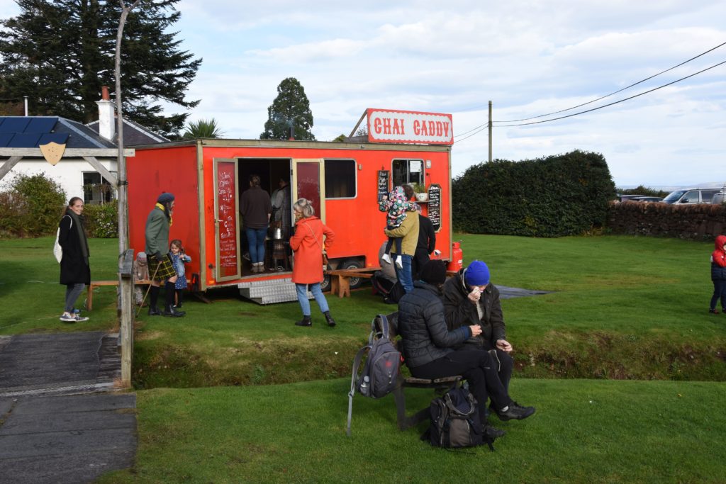 Queues form outside the mobile tea house, the Chai Caddy which also makes vegetarian meals and decadent cakes.