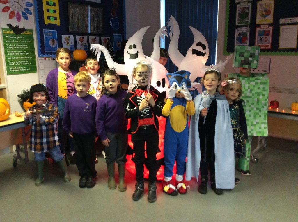 A ghoulish gathering of P1 to P4 pupils at Kilmory primary.
