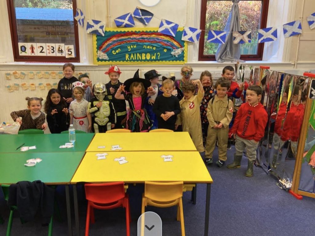 Brodick primary children put on their scariest faces for the camera.