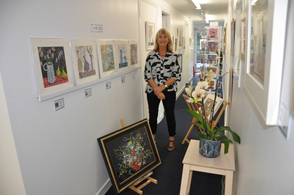 Lesley Lockhart displays some of her oil and acrylic paintings.