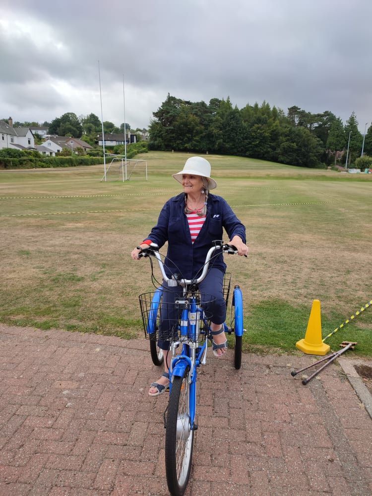 Wilma Stark trying out the eTrike.