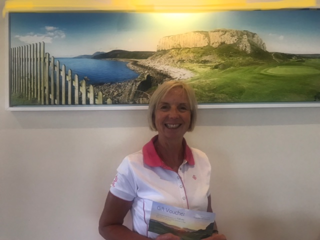Shiskine Golf Club's Alice Anderson with her Captains Trophy.