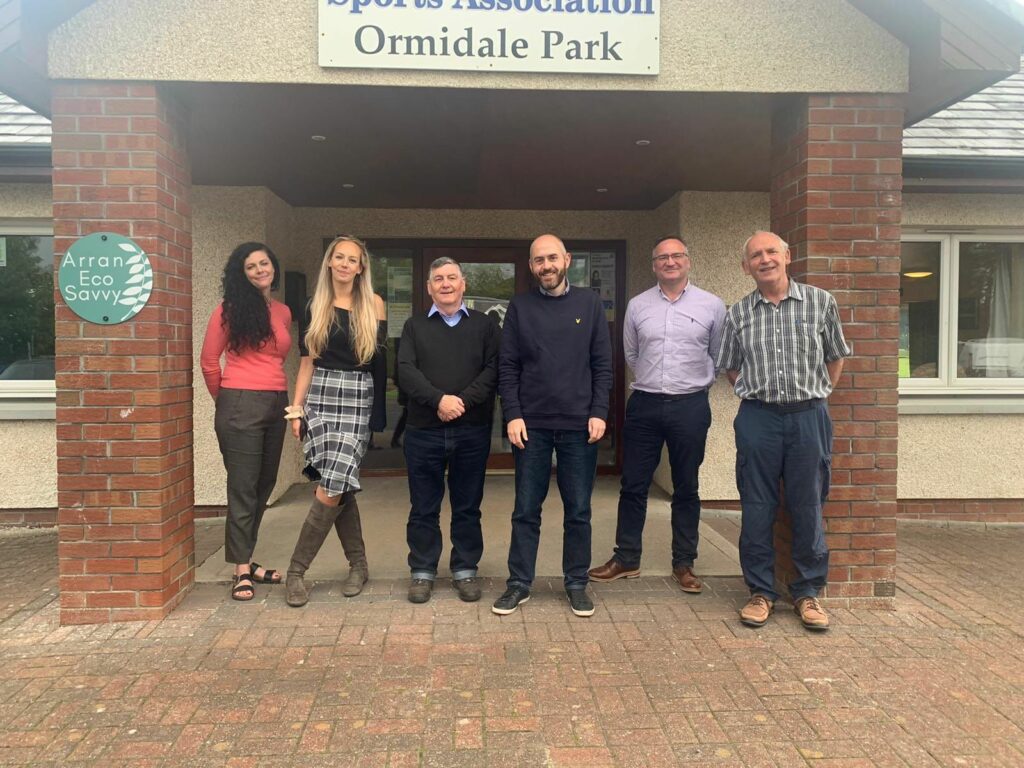 The council party meet the Eco Savvy team at the Ormidale Pavilion.