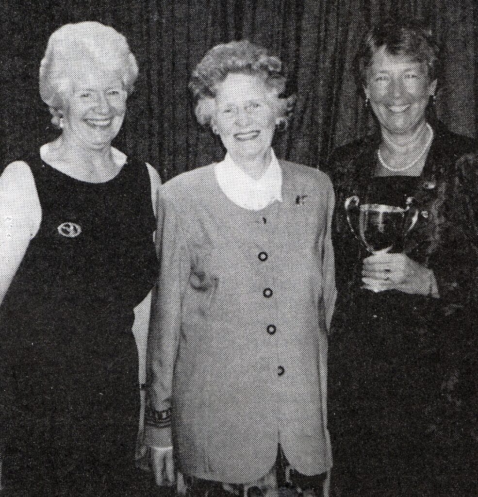 Captain Yvonne Brothers with guest of honour Muriel Shaw and champion Jean Barclay at Lamlash Golf Club's dinner and prizegiving.