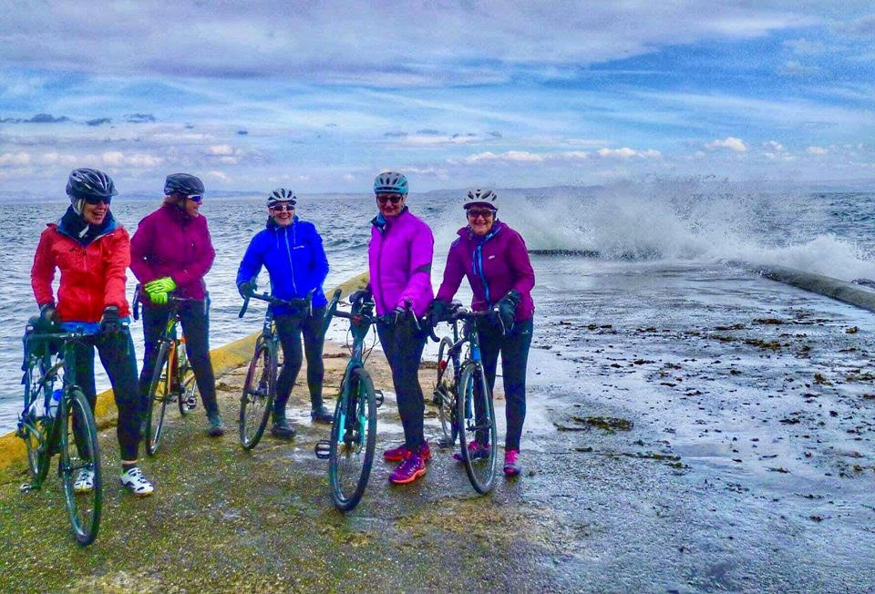 February - The Arran Belles, a ladies' cycling and socialising group on Arran, have contributed 2,692 miles to the Doddie Active Inter District Challenge which has helped to raise more than one million pounds for the My Name'5 Doddie Foundation. Pictured are some of the Belles.