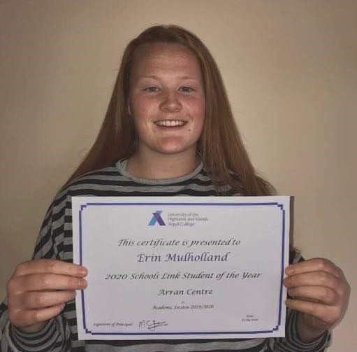 Erin lifts student of the year award Erin lifts student of the year award