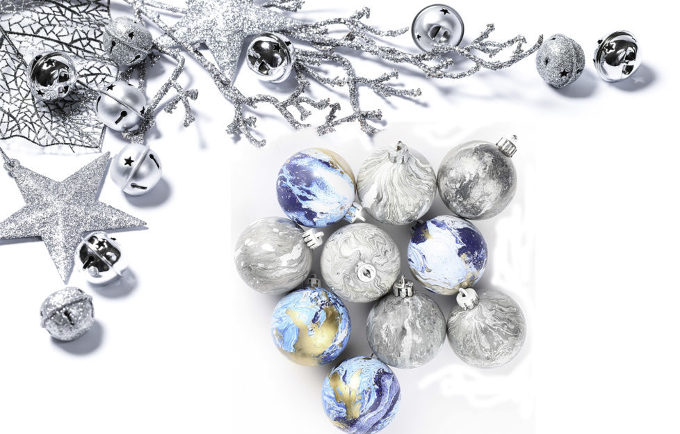 Marble baubles Background pic: Istockphoto