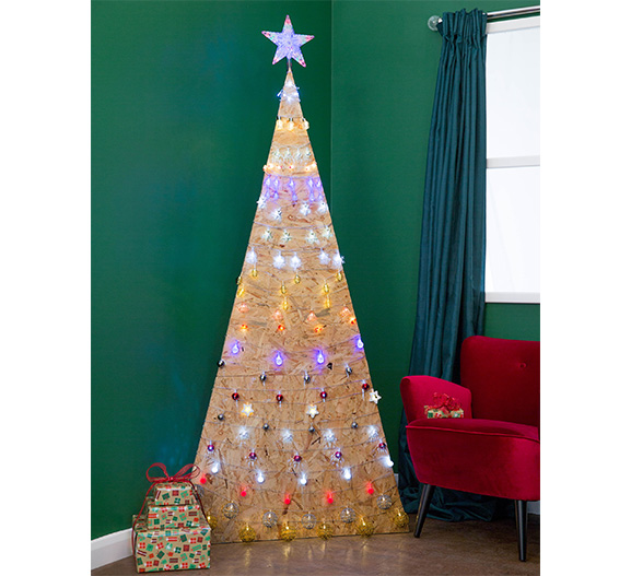 Poundland MDF tree with lights