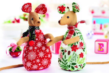 Handmade festive mice