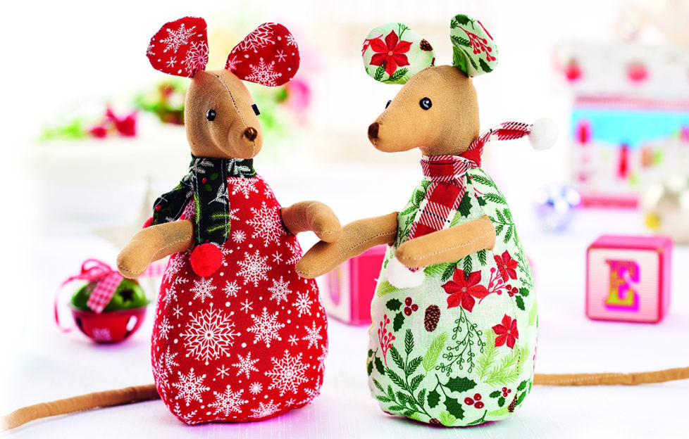 Handmade festive mice