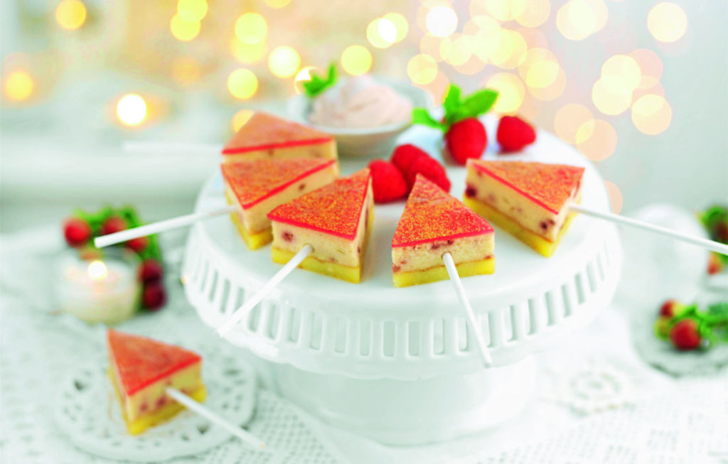 White chocolate and raspberry lollies for Christmas