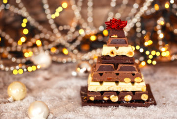 Chocolate pyramid in shape of a Christmas tree Pic: Shutterstock