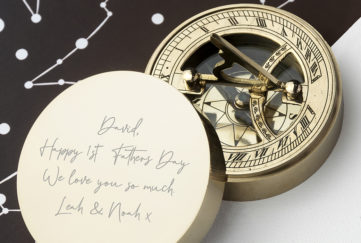 Personalised brass compass gift