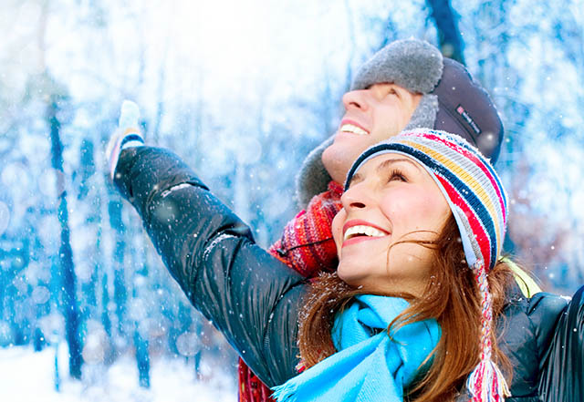 A couple out in the snow Pic: Shutterstock