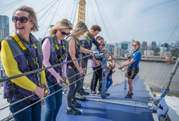 experience days, family in harnesses on top of the O2 Arena