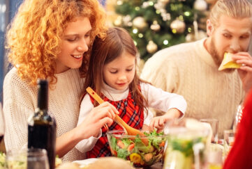 Family preparing and eating vegan Christmas dinner selection Pic: Shutterstock