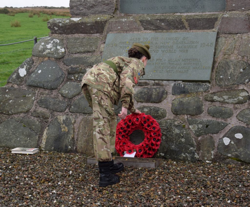 Jennifer McMurchy from Campbeltown's Argyll and Sutherland Army Cadet detachment laid a wreath on behalf the community.