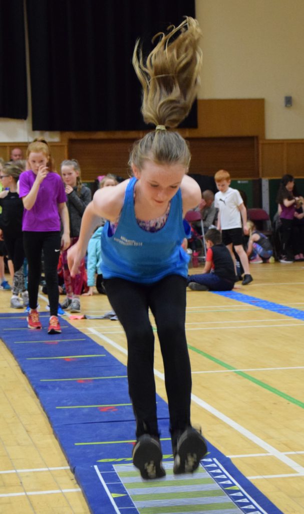 Niamh Quinn in action in the triple jump.