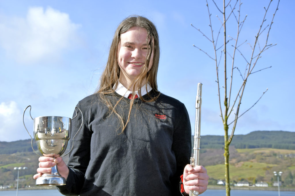 Morvern Paisley, from Tarbert Academy, won the Argyll and Bute District Council Cup for woodwind solo (S4 to 6).