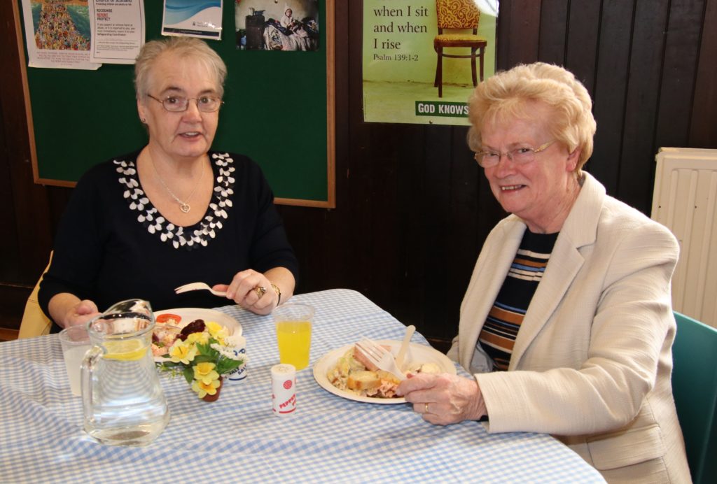 Marjorie Lang and Martha McLean enjoyed the lunch together.